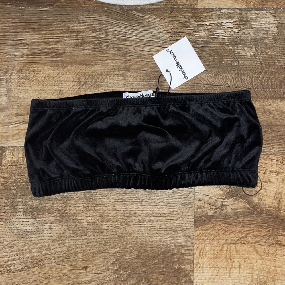 NWT Charlotte Russe Black Cropped & Velvet Tube Top